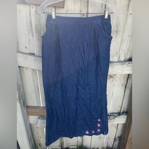 Denim maxi skirt